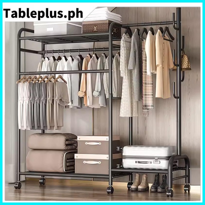 CODClothes Rack Stand Clothes Organizer Floor-standing 2/3/4 Row ...