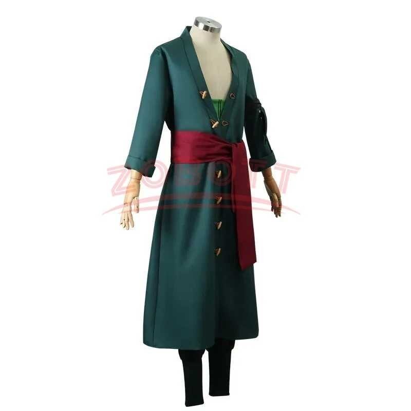 Roronoas Cosplay Costume Anime Kimono Robe Zoro Cloak Uniform Halloween ...