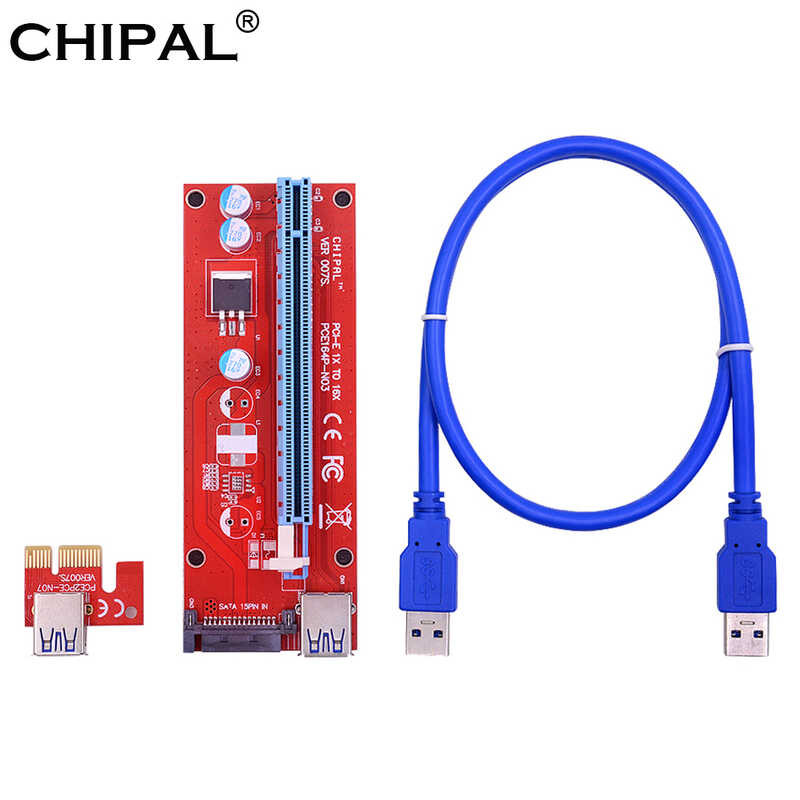 USB 3.0 PCI-E Express 1x To16x Extender Riser Card Adapter With 60cm USB 3.0 Ext - Foto 9