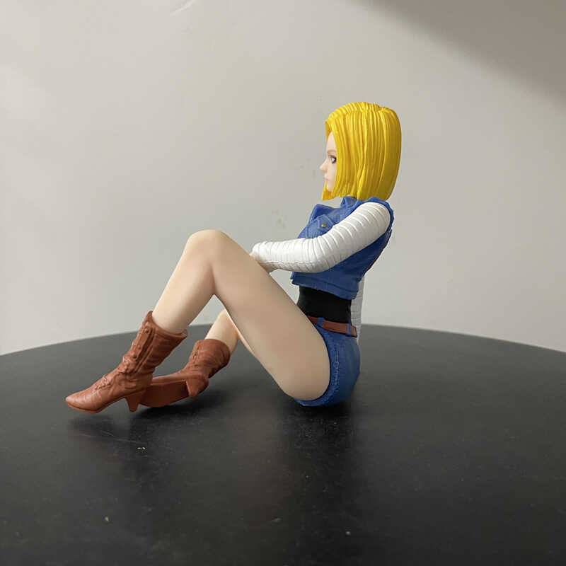 9 11Cm Dragon Ball Z Android 18 Sitting PVC Action Anime Figure Model ...