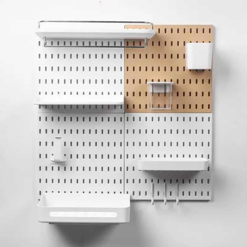 Board Pegboard Combination Kit, Mounted Storage Set White Peg Boards ...