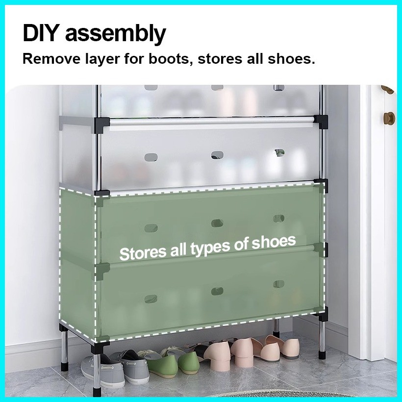 4/5/6/7 Tier Foldable Shoe Rack Organizer Multifunctional Drawer ...