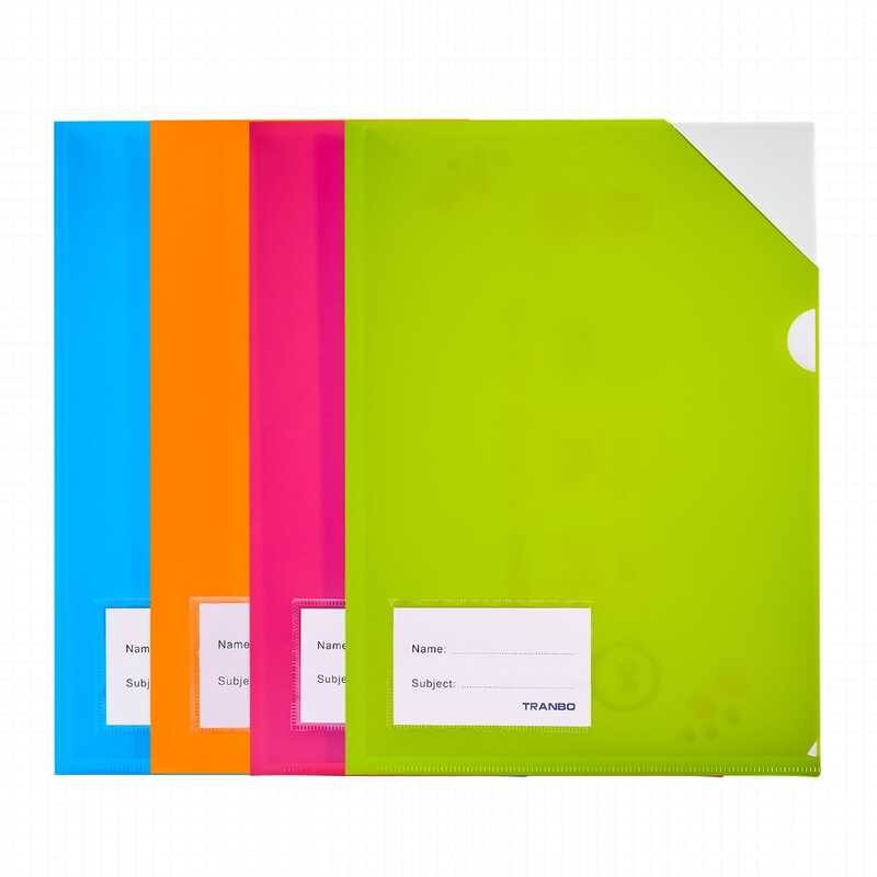 A4 L-Shaped Vivid Colors Japanese Style Single Page File Folder 652 ...