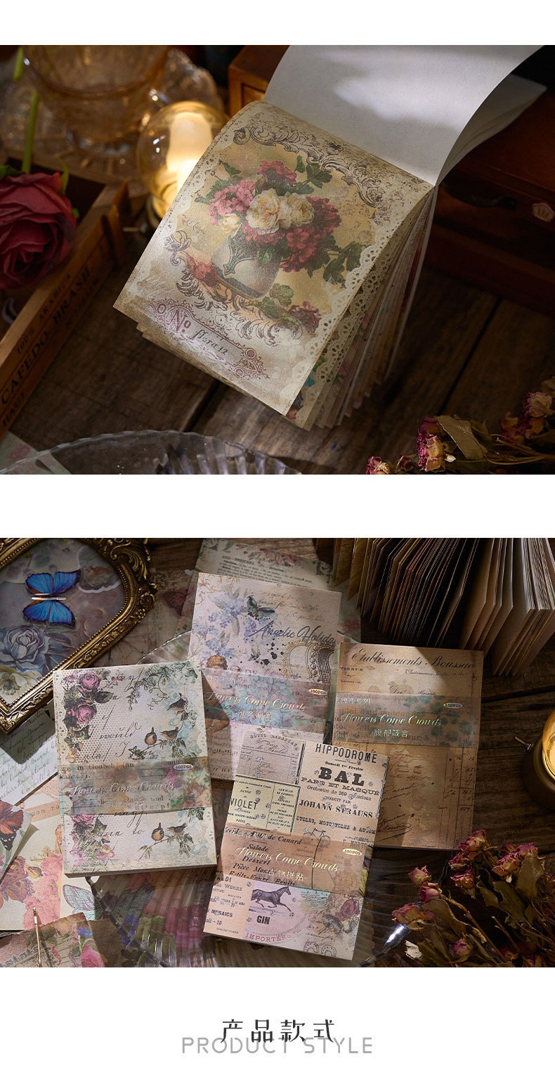 Journamm 100pcs/pack Vintage Scrapbook Paper DIY Scrapbooking Collage ...