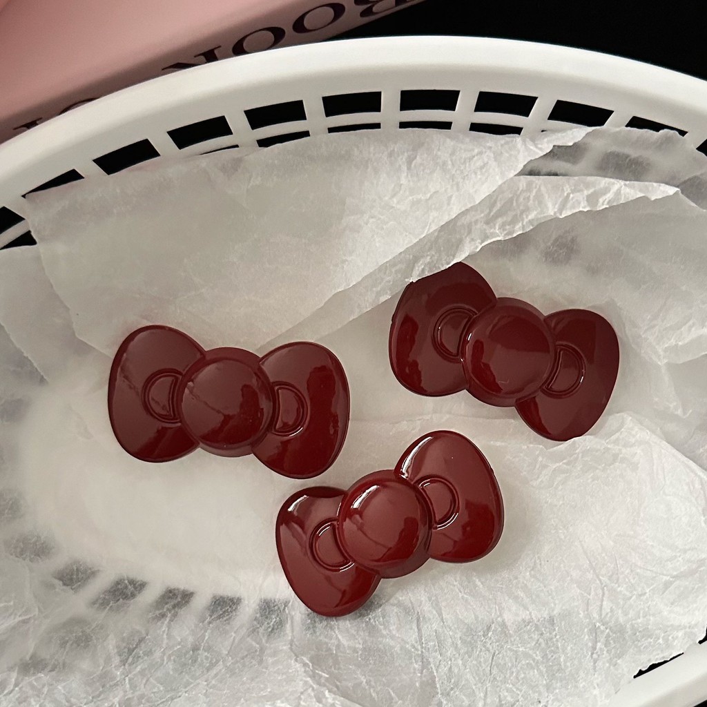 JOJO COCO Red Bow Duckbill Clip Versatile Japanese Sweet Accessory