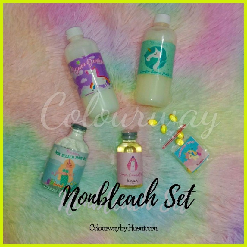 Latte Blonde Organic Non Bleach Hair Dye and Developer by Huenicorn (On