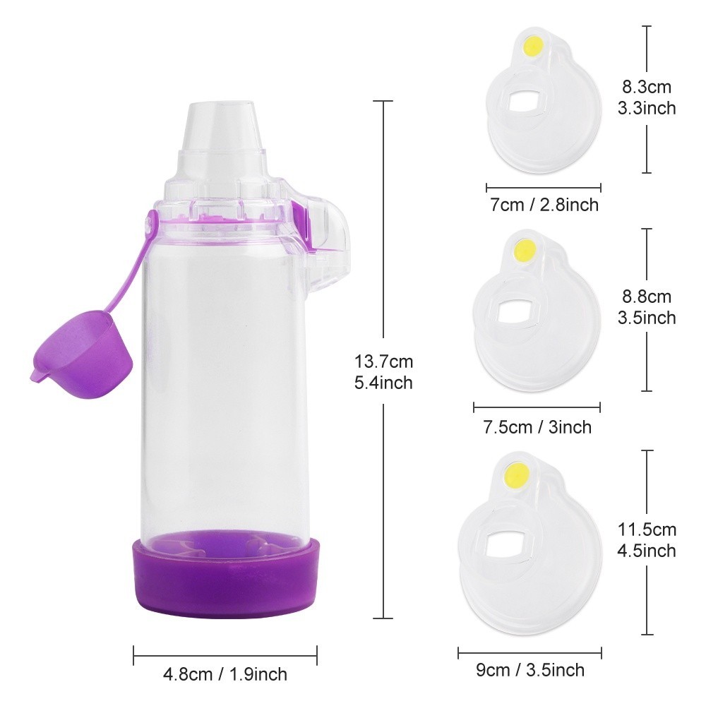 JBMBHC Asthma Inhaler Fog Cup Aerochamber Spacer with Silicone Mask for ...