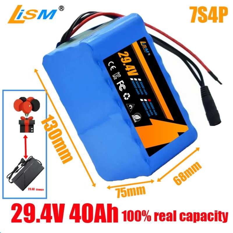 7S4p 24V 40Ah 29.4V Para Sa LithiumIon Battery Na Binuo Ng Bms