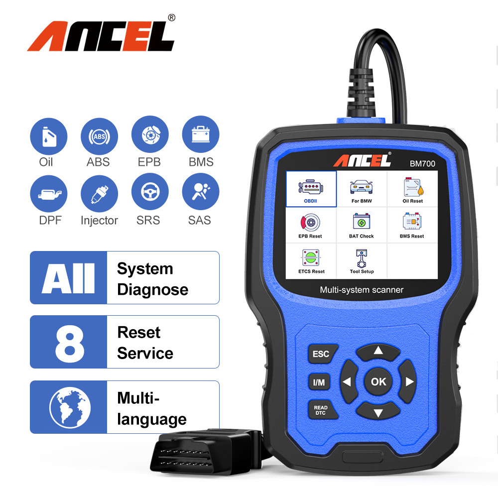 ANCEL BM700 Full System Diagnostic Tool OBD2 Scanner Injector Coding