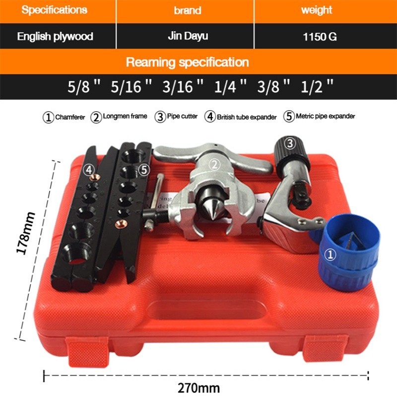 Eccentric Taper Flaring Tool Kit 1/4 