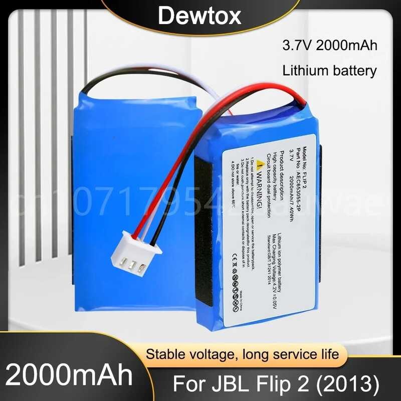TECHTEK Battery 2000mAh Compatible With [JBL] Flip 2 (2013), Flip II (2013) Replaces AEC653055-2P