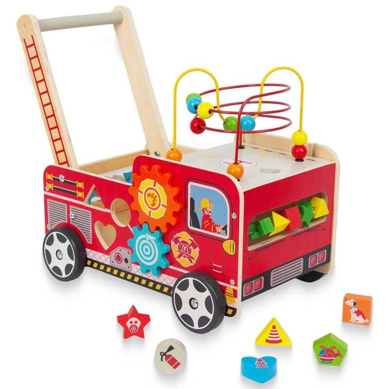 Baby Walker Bead Maze 1 Year Old and up, Push Toy for 12 Month, Wooden