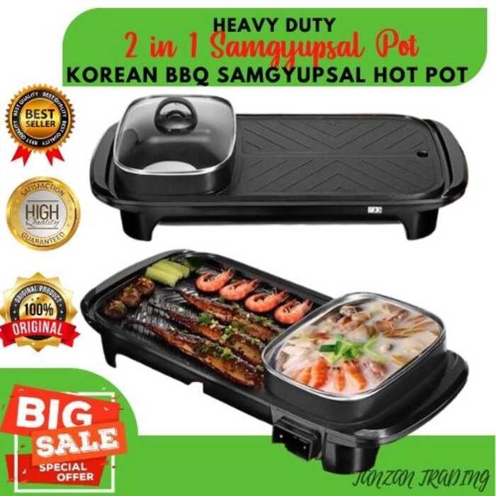 High Quality 2 In1 ELECTRIC KOREAN SAMGYUPSAL SET WITH HOT POT ...