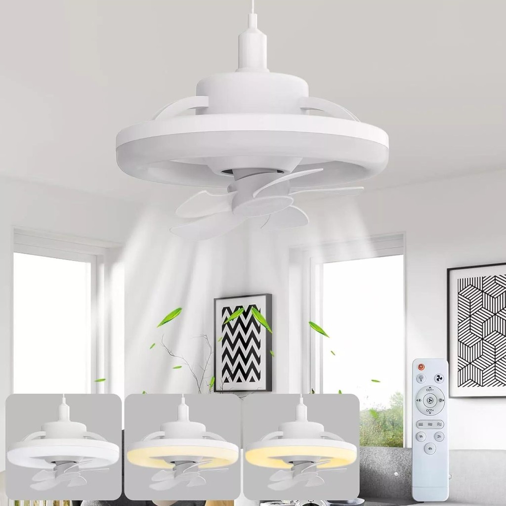 LGAO Upgraded Ceiling Fan with LED Light 360° E27 Rotate smart ceiling ...
