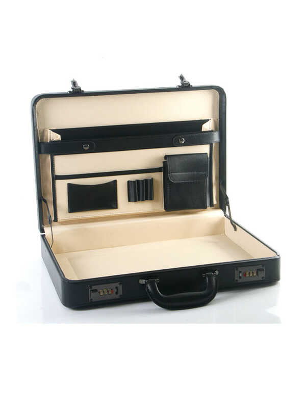 assword Handheld Lock Leather Briefcase 16 Inch Laptop Business Case ...