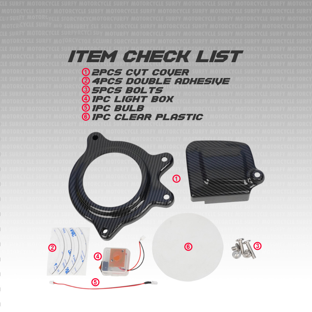 MOTOX Nmax Aerox v2 Transparent Acrylic CVT Cover With Light Box And ...