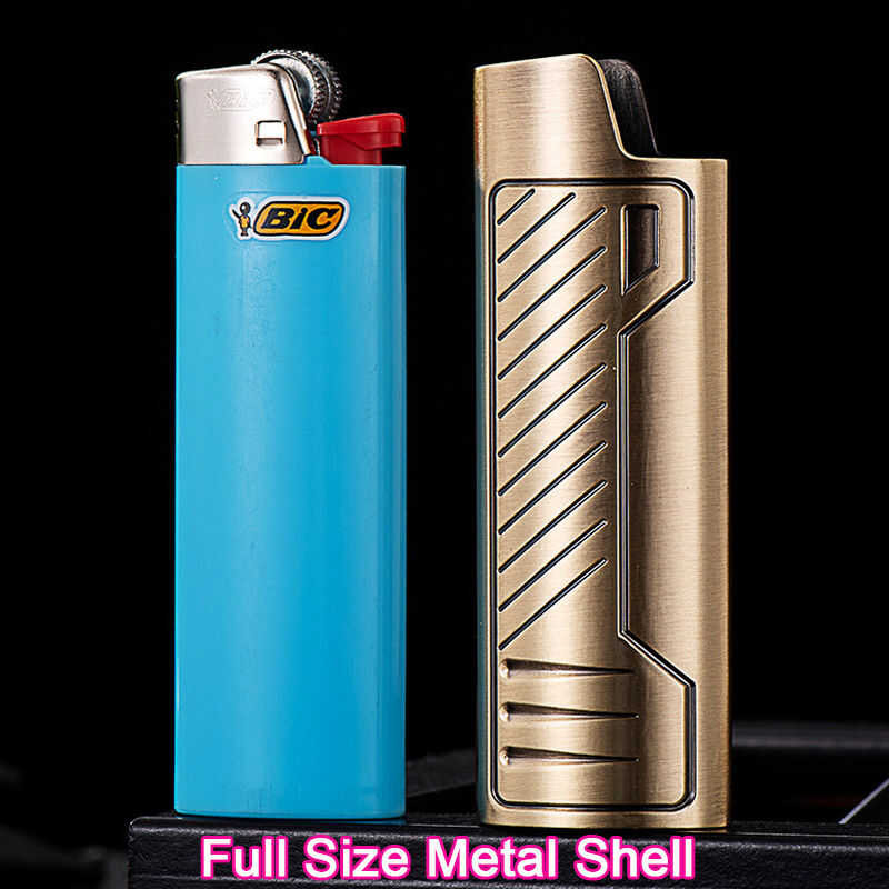Exquisite Stripes Lighter Cover Case Decorative Metal Shell Large ...