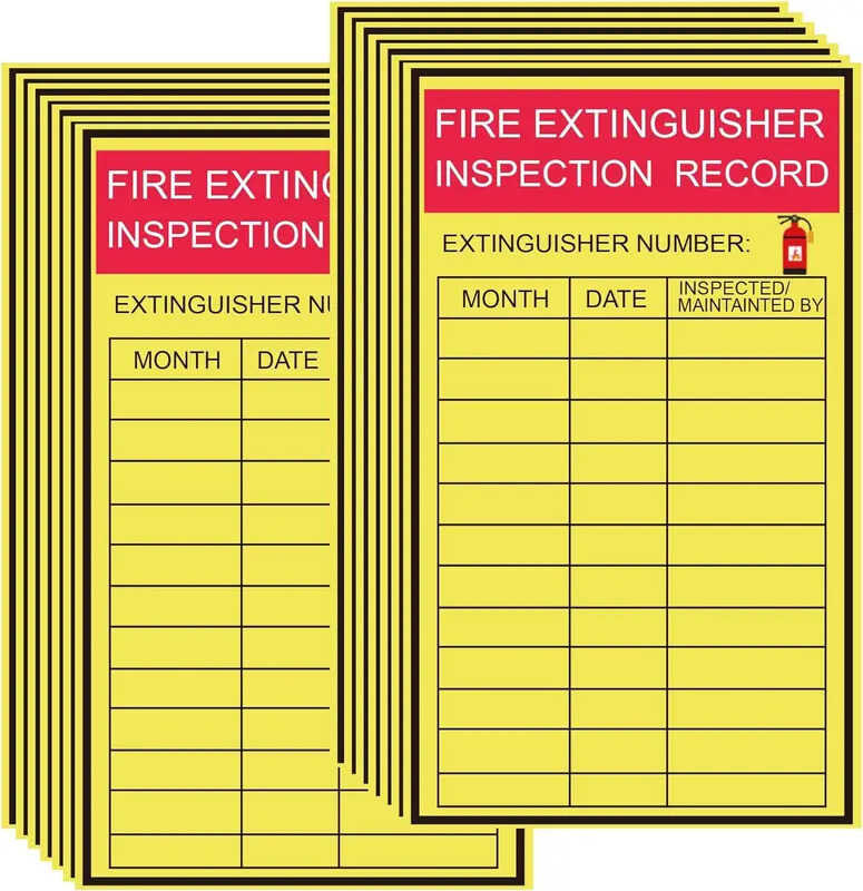 3*5Inch Fire Tags Safety Stickers Year Maintenance Extinguisher ...