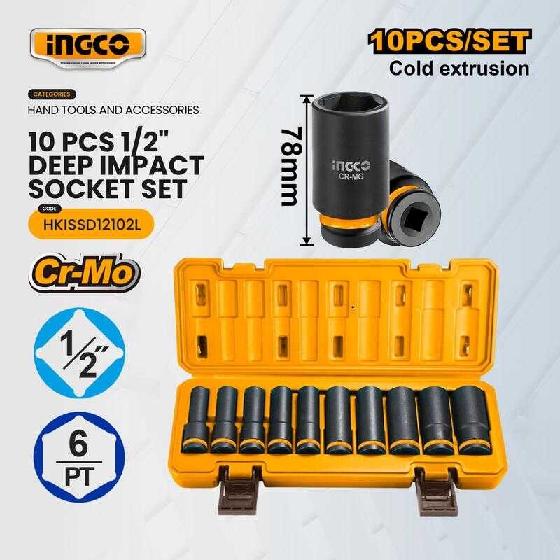 Ingco 10 Pcs 1/2