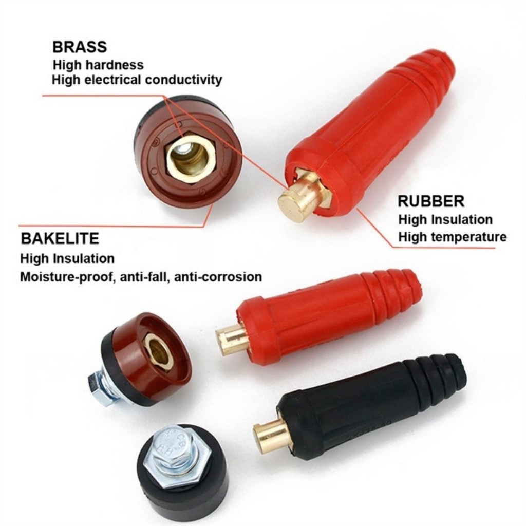 2 Pairs Quick Fitting Welding Machine Sockets Fits DKJ 10-25/35-50/50 ...