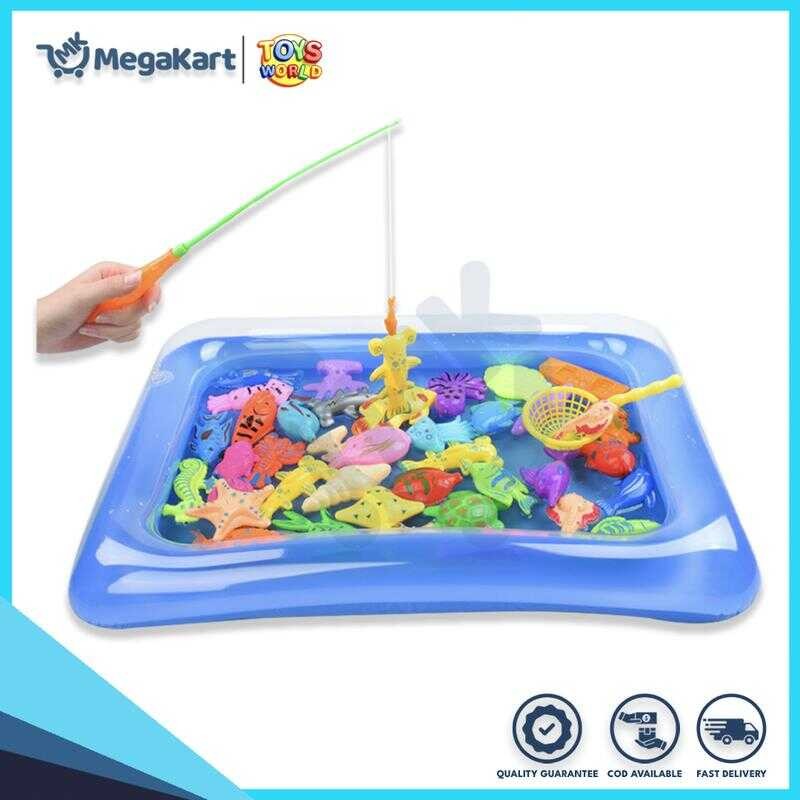 Magnetic Fishing Toys Game Set For Kids Bath Time Pool Party With Pole ...