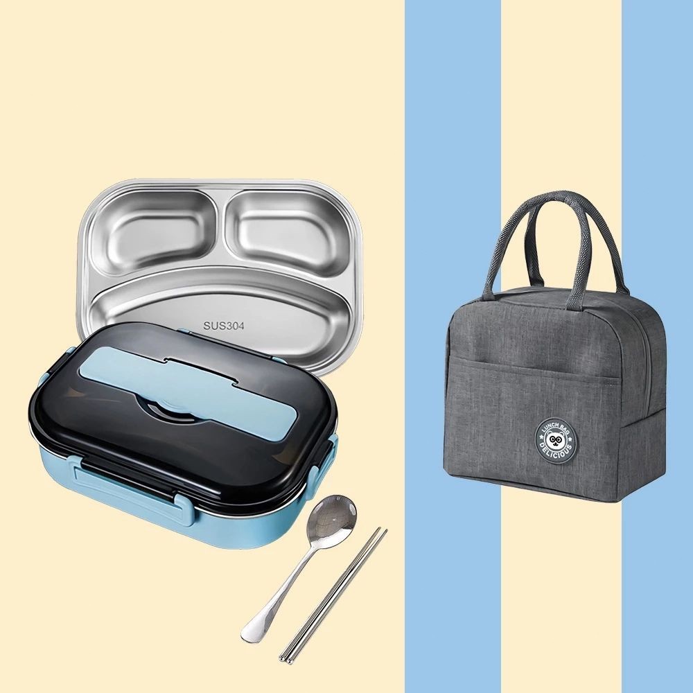 304 Stainless Steel Insulated Lunch Box With Soup Bowl Leak-Proof Bento ...
