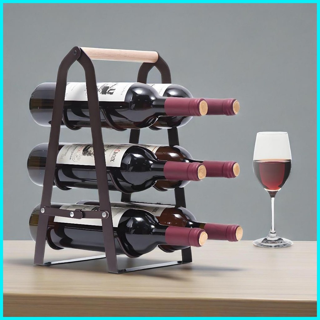 Foldable Wine Rack Desktop Wine Bottle Storage Rack Kitchen Organizer ...