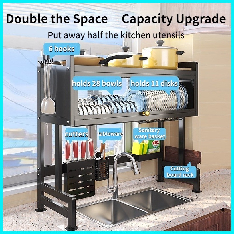 Dish Rack With Cover Plate Organizer Kitchen Organizer Storage Rack ...