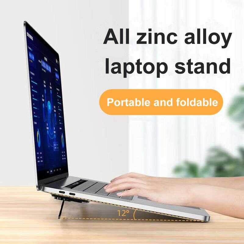 [Ei] 2Pcs Laptop Invisible Bracket Desktop Holder Metal Raising Stand ...