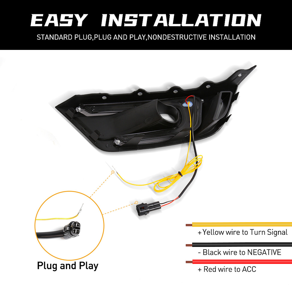 Car LED White Daytime Running Light DRL For Ford Ranger Raptor 2022