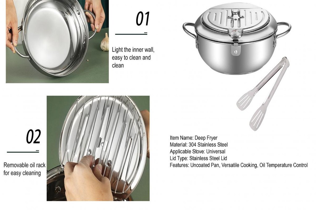 BF Food Temperature Control Fryer Japanese Style Stainless Steel Deep