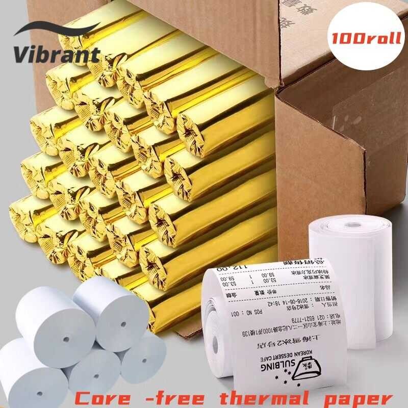100 ☥ rolls POS Thermal Pos Receipt 57mmx30mm use for 57mm Glossy Paper ...