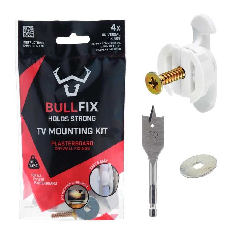 TV Kit Bullfix Dry Wall Anchors, Hollow Wall Anchors, and Screws for