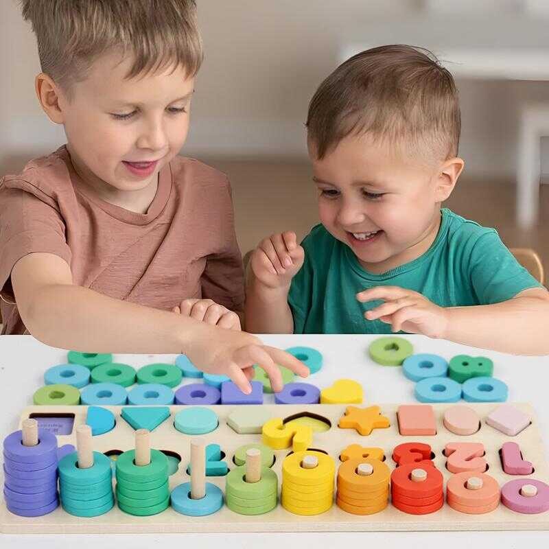 3 In 1 Educational Board Toy Stacking Number Counting Building Space ...