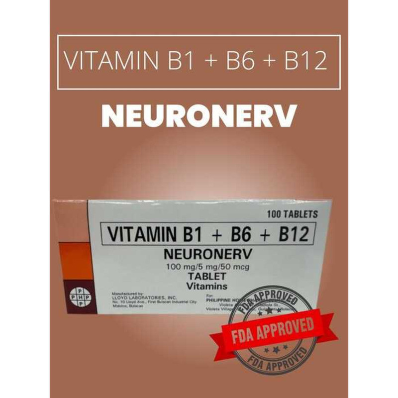 NEURONERV VITAMIN B1 + B6 B12 B-Complex 100 Tablet Supplement ...