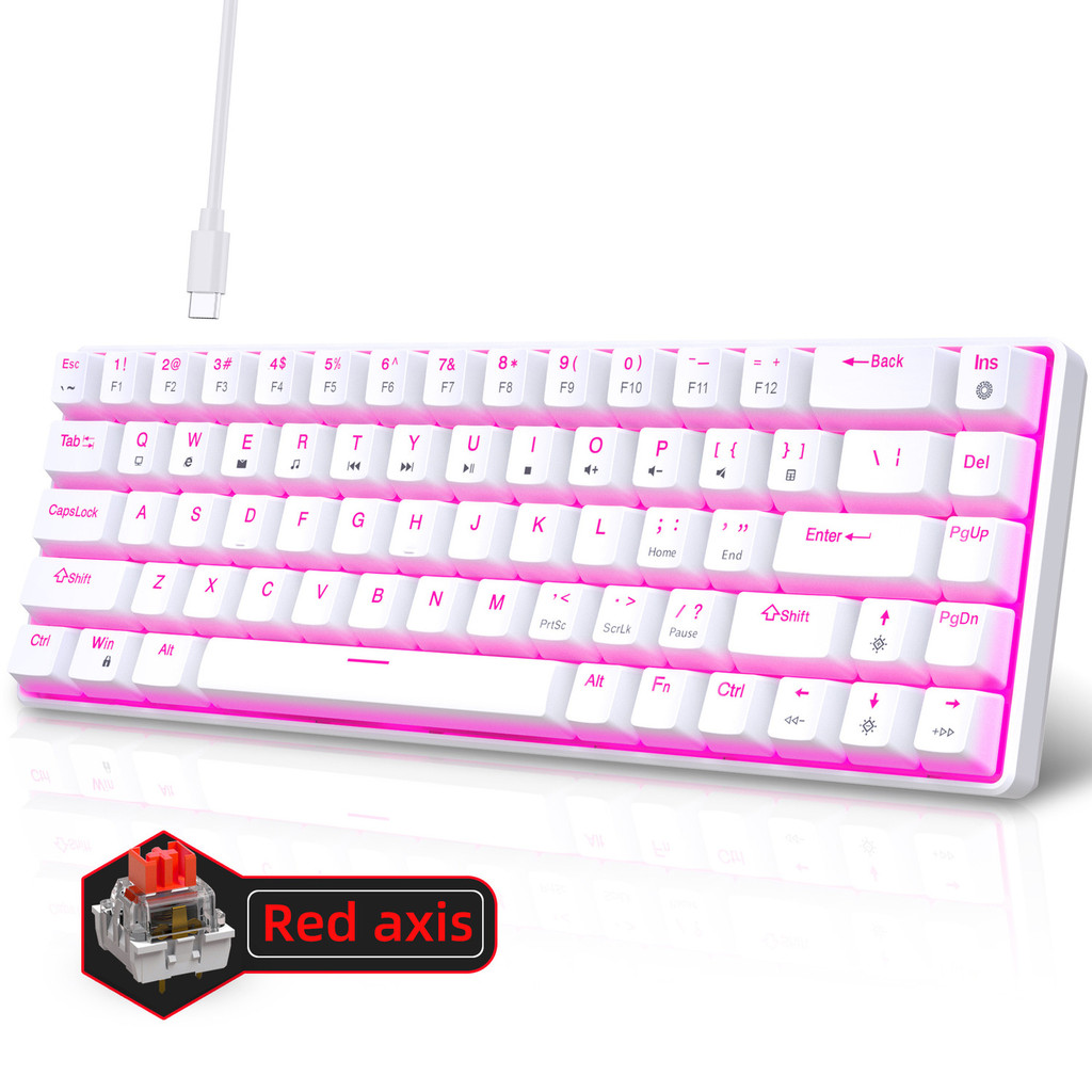 6 8 Key Mechanical Keyboard Wired Detachable Hot-swappable Red Switch ...