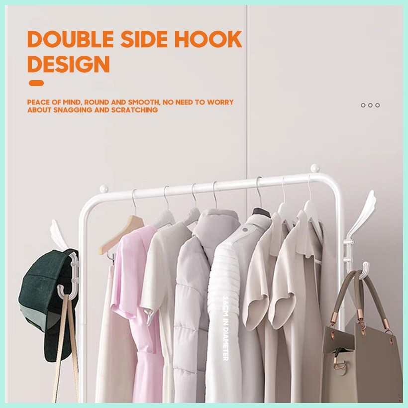 ️COD️ Multi-Function Clothes Hanger Floor Coat Drying Storage With Shoe ...
