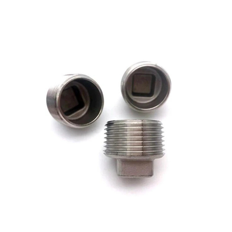 304 Stainless Steel NPT Male Square Plug 1/8''–2'' DN6–DN50 Water Pipe ...