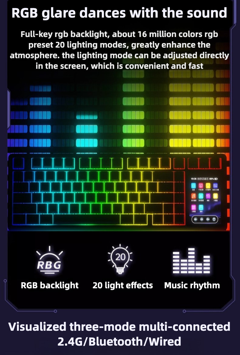 AULA L99 Mechanical Keyboard Wireless Tri-mode Customized Hot-swap ...