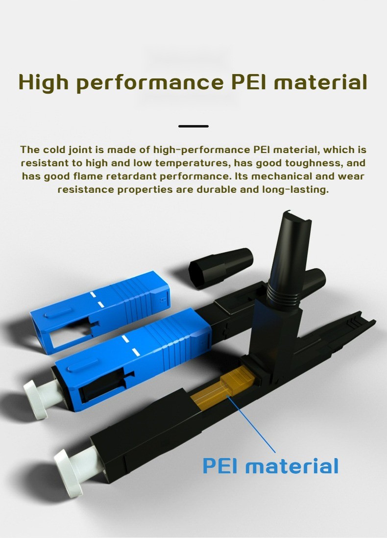 20-Pack SC Single Mode Fiber Optic Fast Connectors - Cold Splice For FTTH Projects