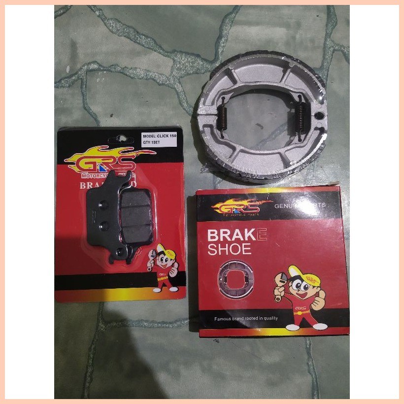 Grs Break shoe and Break pad set front & rear for Honda click 125&150 ...