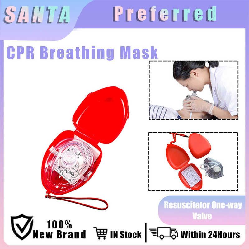 1 Pocket One-Way Breathing CPR Mask In Hard Case With Instruction ...