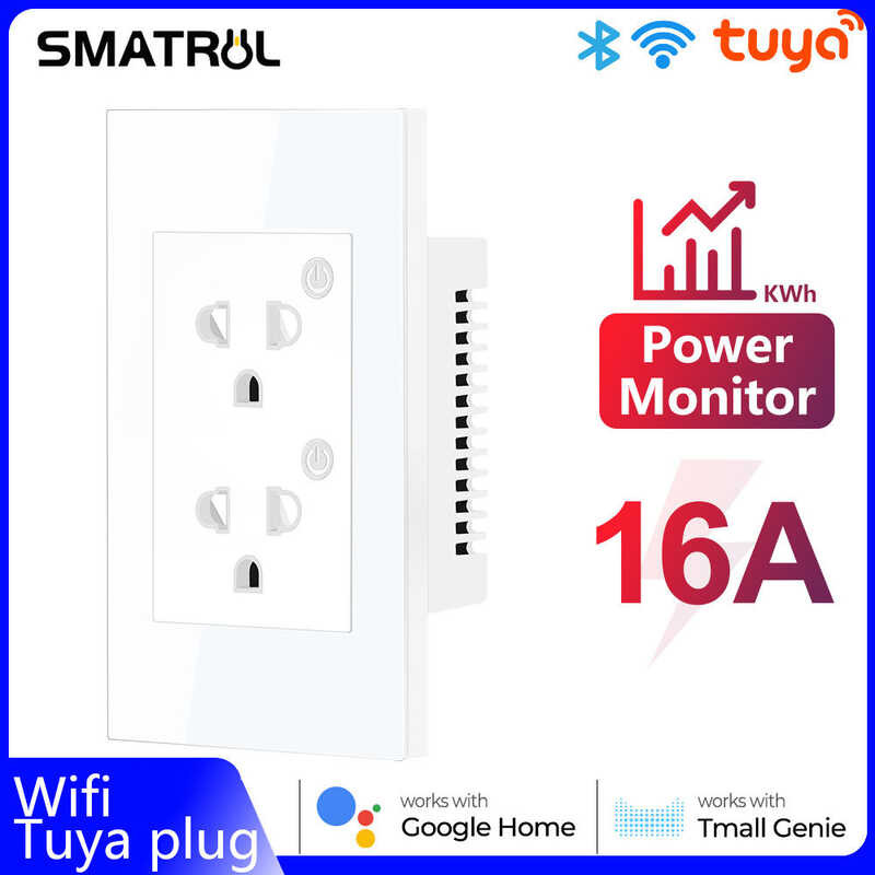 Smart Socket SMATRUL Plug,16A WiFi Bluetooth, US EU plug Smart life ...