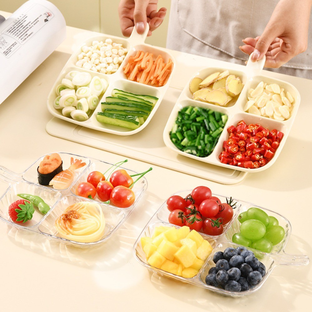 4 Compartment Side Dish Plates Appetizer Serving Tray Condiment Tray ...