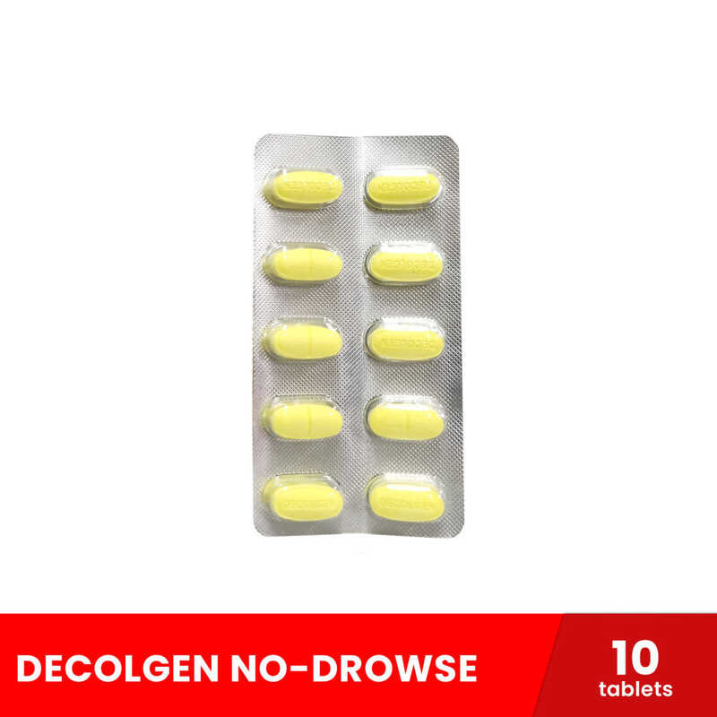 DECOLGEN No-Drowse X 10 Tablets (For Coughs, Colds & Flu) Health ...