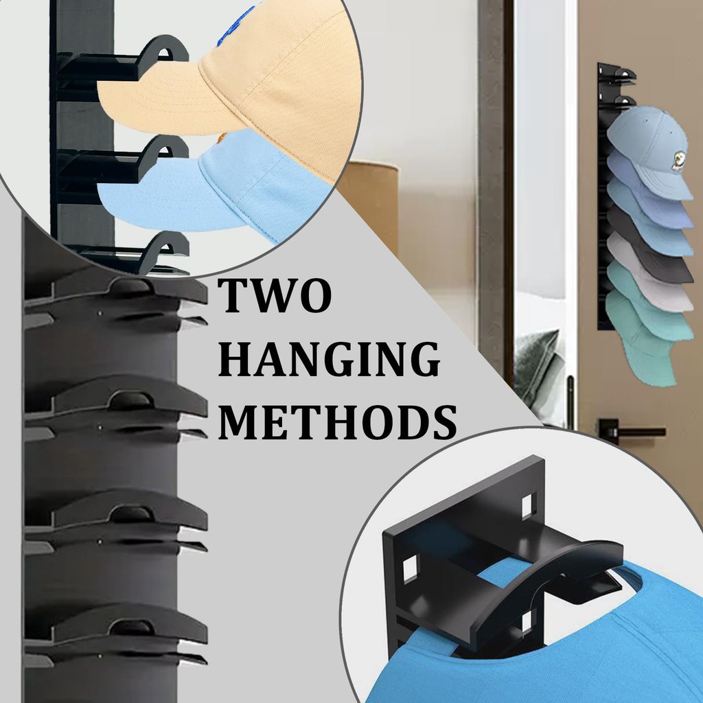 Hat Organizer Hold 10 Grids Wall Mounted Hat Racks with Strong Load ...
