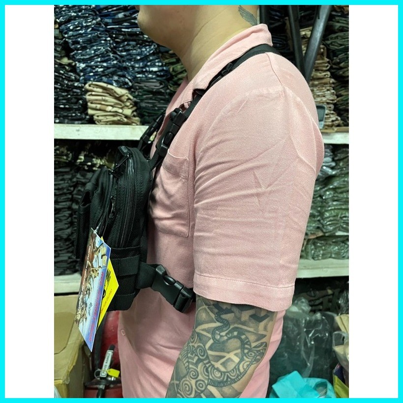 Chest Rig Crossbody Bag with Holster Black Body Bag | Shopee Philippines