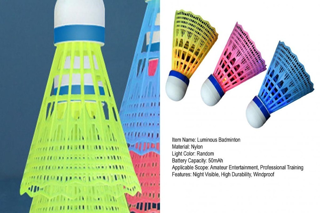 [AM] Durable Badminton Shuttle Longlasting Badminton Birdie Led