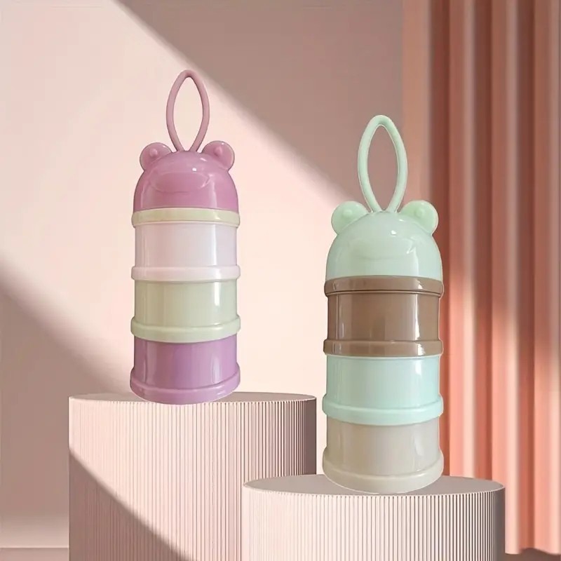 Kids Portable Cartoon Milk Powder Box Three-Layer Divided Snack Storage ...