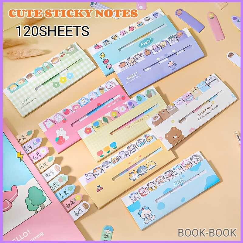 120 Sheets Cute Shaped Sticky Note Index Post Cartoon Memo Pads School ...